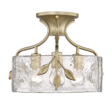 Golden 3160-SF WG-HWG - Golden Lighting Calla 3-light Semi-Flush Mount in White Gold